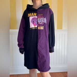 Striped Blue and Purple Graphic Shirt